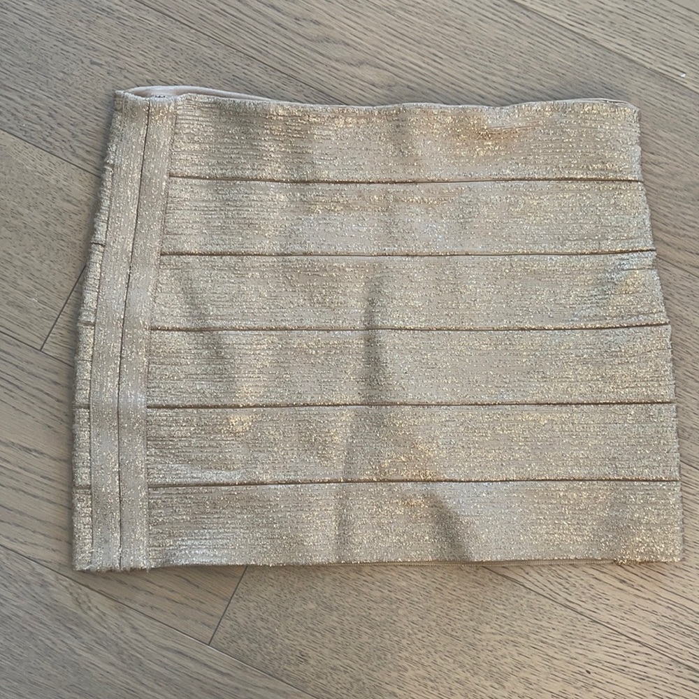 Haute Hippie gold shimmery mini skirt size 2
